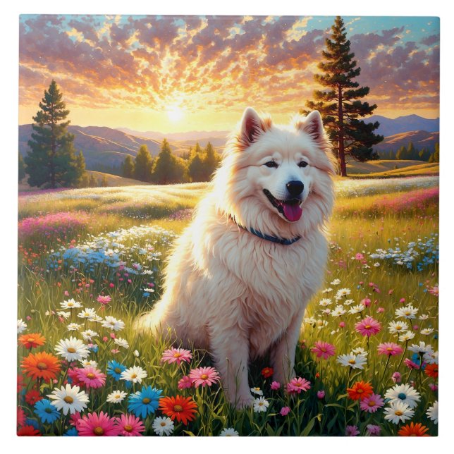 Carreau Chien Samoyède   (Devant)