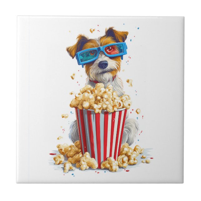 Carreau Chien soirée cinéma Popcorn Pup � (Devant)