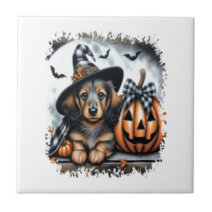 Carreau Chien teckel Halloween