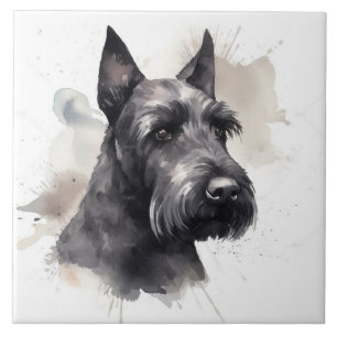 Carreau Chien Térrier Écossais Noir Élégant