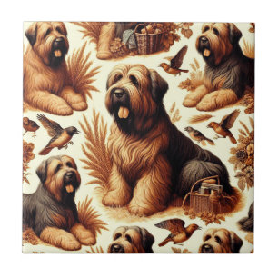 Carreau Chien vintage Briard sans soudure