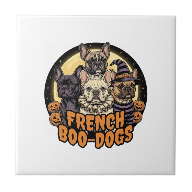 Carreau Chiens de French Boo Halloween Création Bouledogue (Devant)