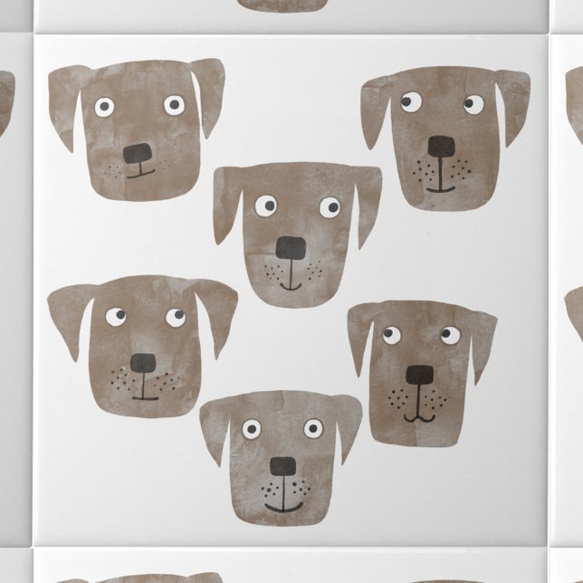 Carreau Chiens de récupération du Labrador au chocolat mig (Fun Chocolate Labrador Retriever Dog ceramic tile)
