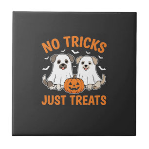 Carreau Chiens fantômes d'Halloween Pas de tours juste des