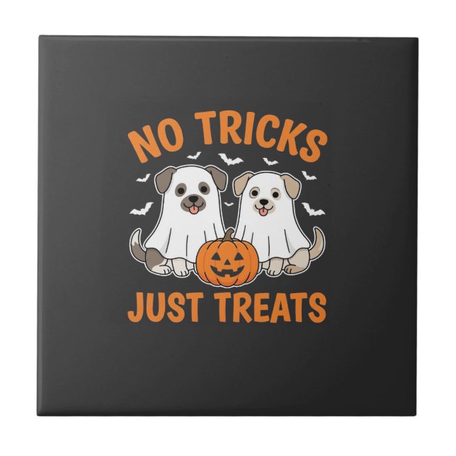 Carreau Chiens fantômes d'Halloween Pas de tours juste des (Devant)