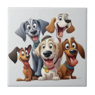 Carreau Chiens mignons