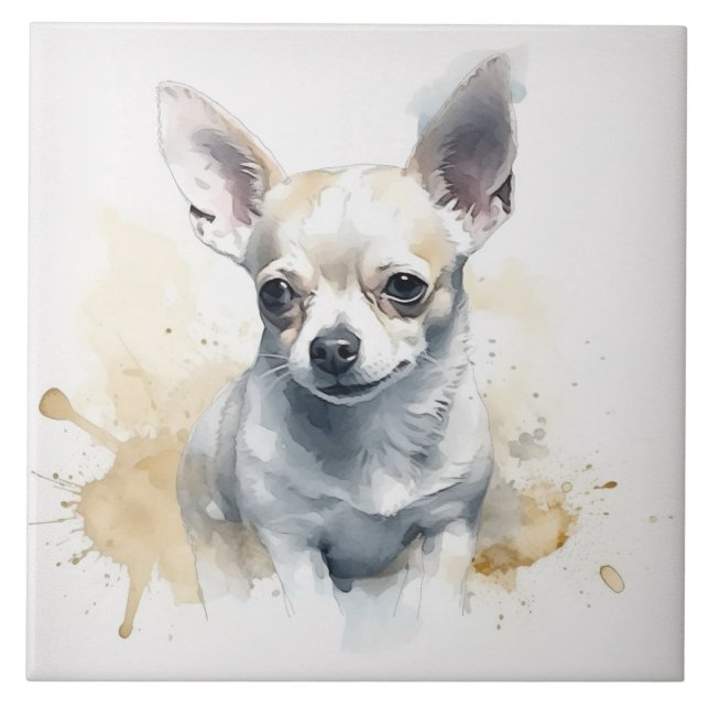 Carreau Chihuahua Chien Chien Chien Pet Aquarelle (Devant)