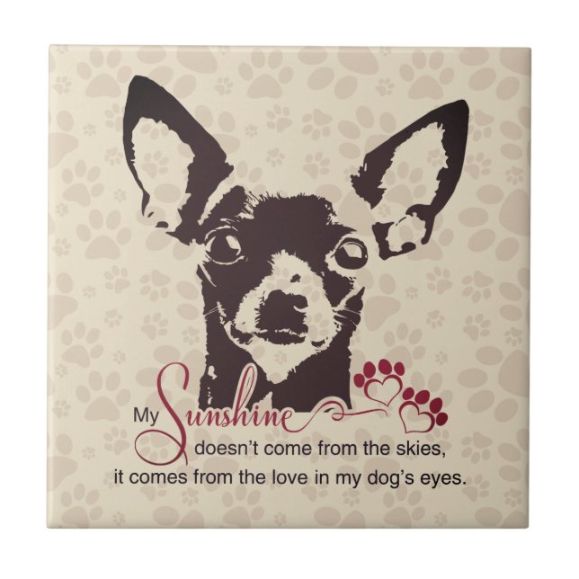 Carreau Chihuahua Chien My Sunshine Brown (Devant)