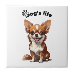 Carreau Chihuahua heureux � Design mignon pour les amoureu