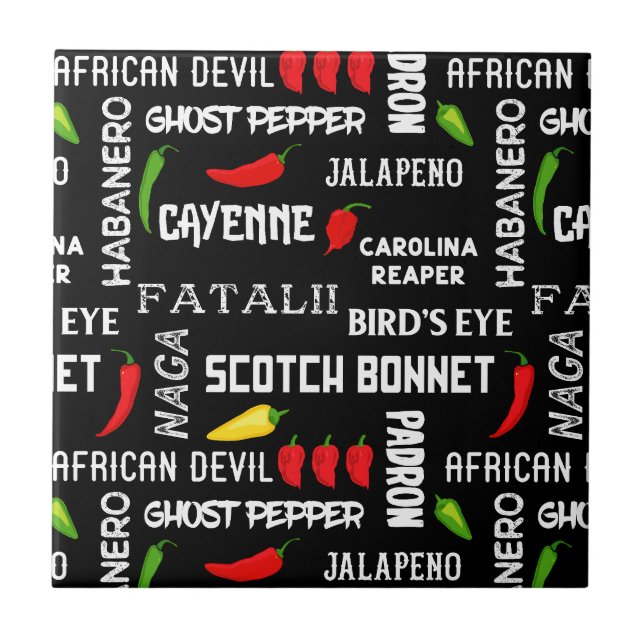 Carreau Chili Pepper Names épicé (Devant)