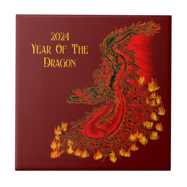 Carreau Chine Dragon, 2024 Année Du Dragon (Devant)