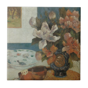 Carreau Chinois Peonies et Mandoline par Paul Gauguin