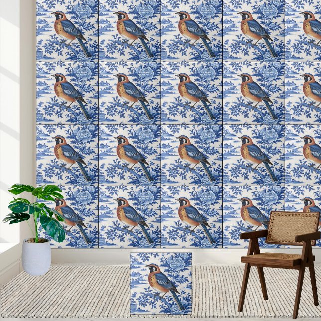 Carreau Chinoiserie Bird et Carrelage floral (Chinoiserie Bird and Floral Tile)