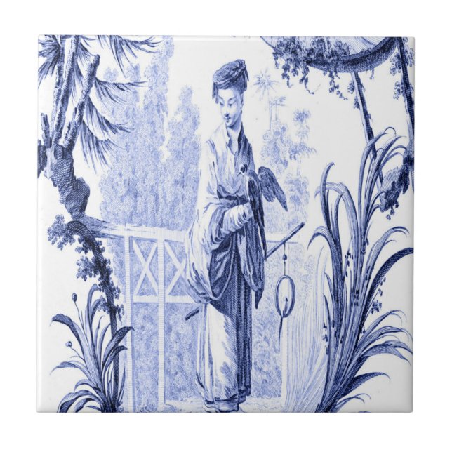 Carreau Chinoiserie bleue et blanche (Devant)