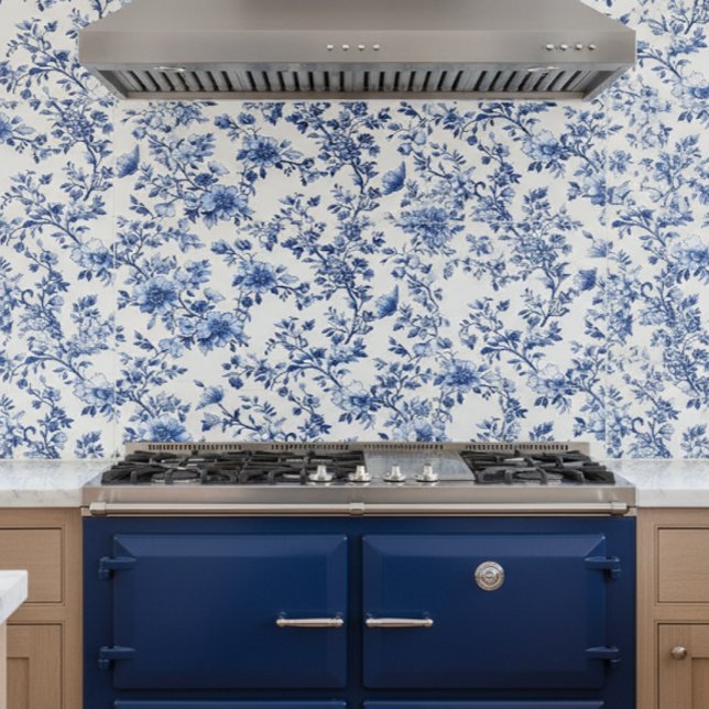 Carreau Chinoiserie Florale Bleue   (Créateur téléchargé)