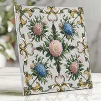 Chinoiserie Florale Chrysanthème Rose et Bleu