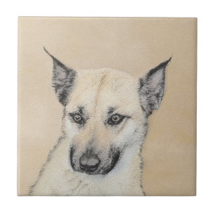 Carreau Chinook (Oreilles Pointées) Peinture - Art Chien o