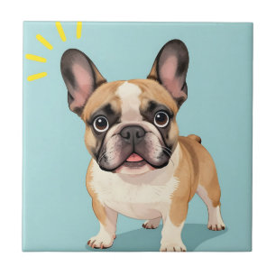 Carreau Chiot Bouledogue Français Fauve Adorable 