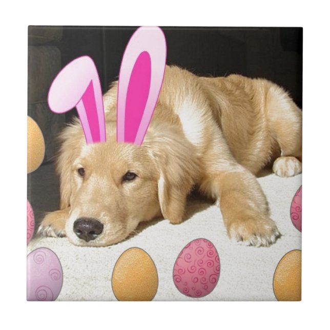 Carreau Chiot de Pâques Golden Retriever (Devant)