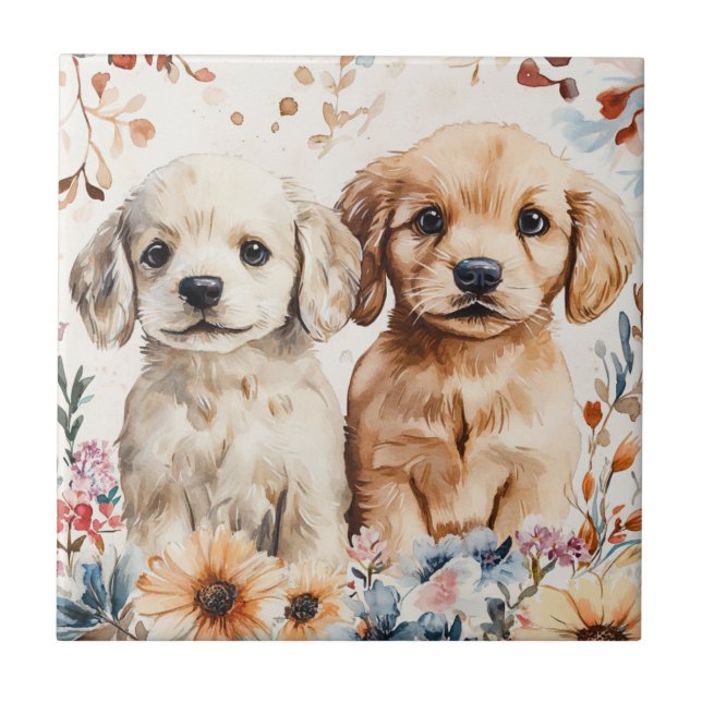 Carreau Chiots mignons (Devant)