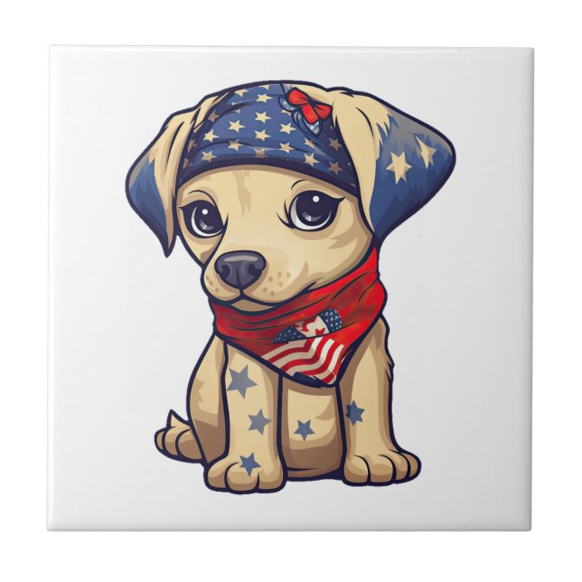 Carreau Chiots Patriotiques - Style 12 (Devant)