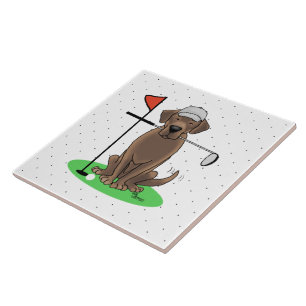 Carreau Chocolat de golf Labrador Retriever Dog - Drôle