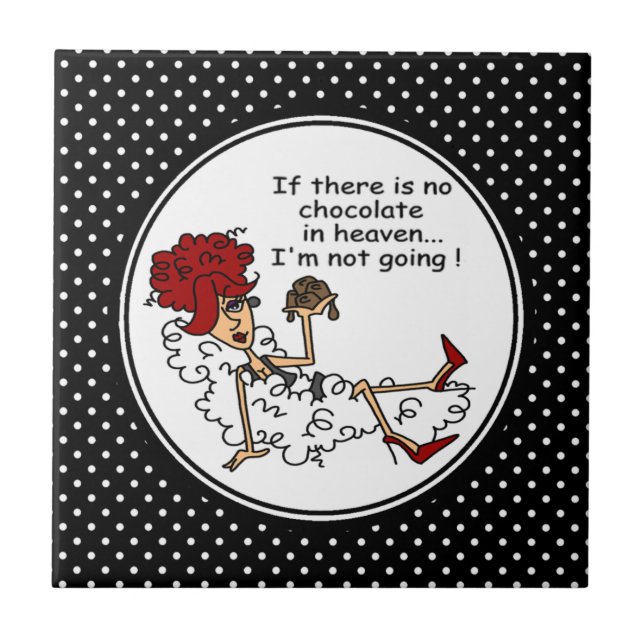 Carreau Chocolat drôle dans des tuiles de souvenir de ciel (Devant)