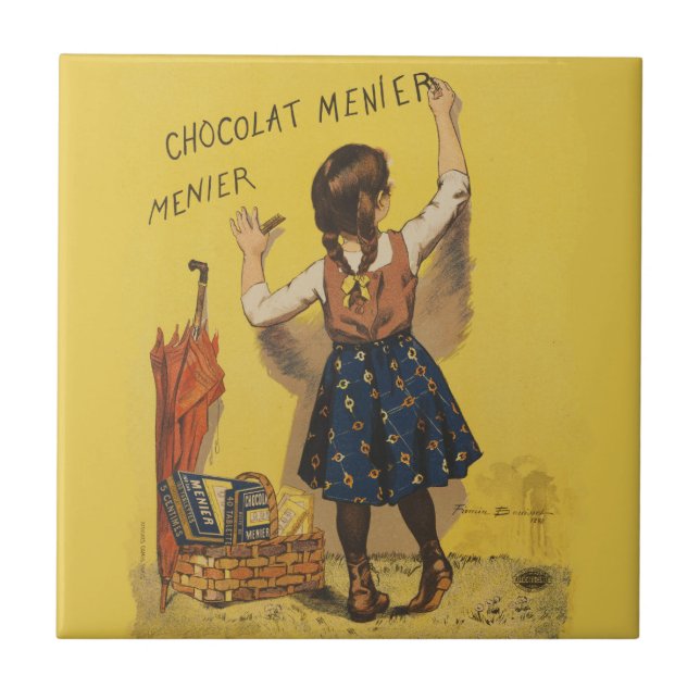 Carreau Chocolat Menier Petite fille Mur écriture (Devant)