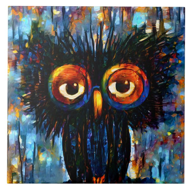 Carreau Chouette brillante et sage (Devant)