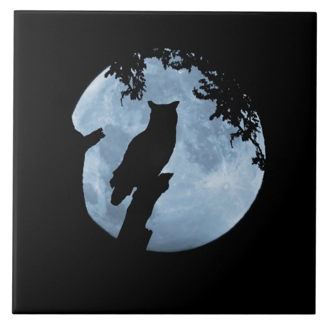 Carreau Chouette et Pleine lune  (Devant)