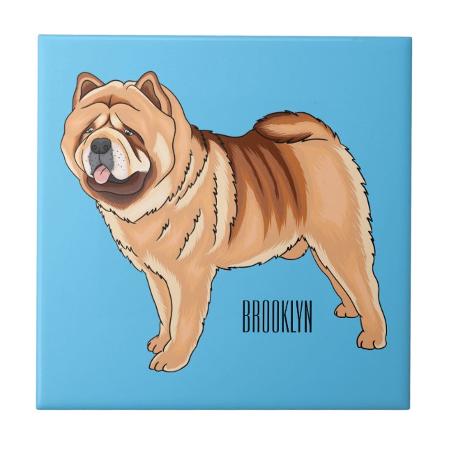 Carreau Chow Chow dog cartoon (Devant)