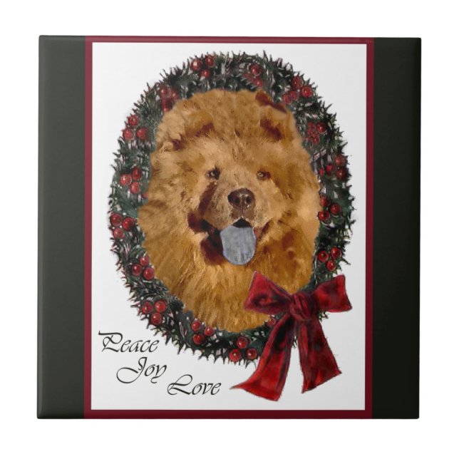 Carreau Chow Chow Noël (Devant)