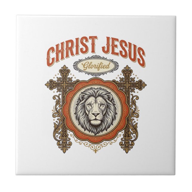 Carreau Christ Jésus Lion Vintage Foi (Devant)