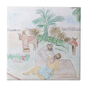 Carreau Christian Artwork Le bon samaritain