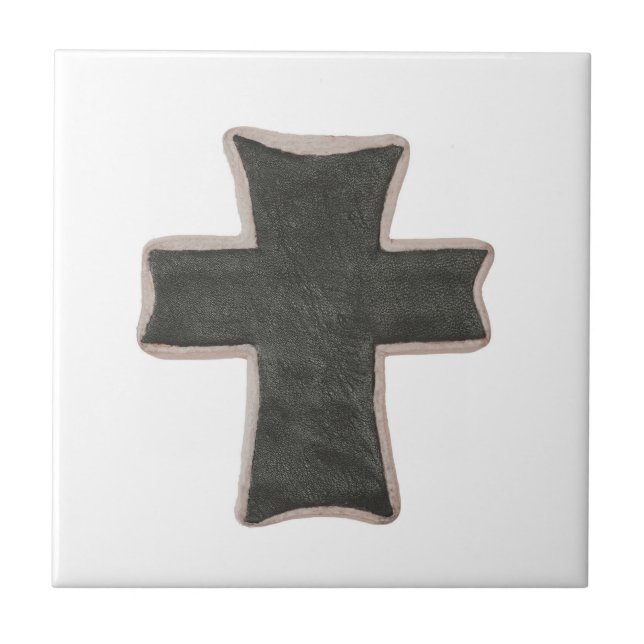 Carreau Christian Trivet Cross image en cuir design (Devant)