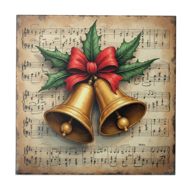 Carreau Christmas Bells on Sheet Music, (Devant)
