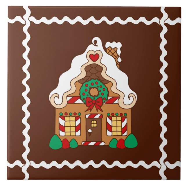 Carreau Christmas Gingerpain Maison Cuisine Trivet Cadeau (Devant)