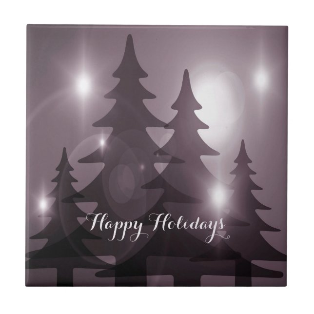 Carreau Christmas Party Pink Trees Holiday Winter Elegant (Devant)