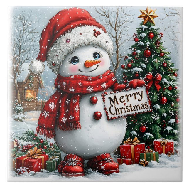 Carreau Christmas Snowman (Devant)