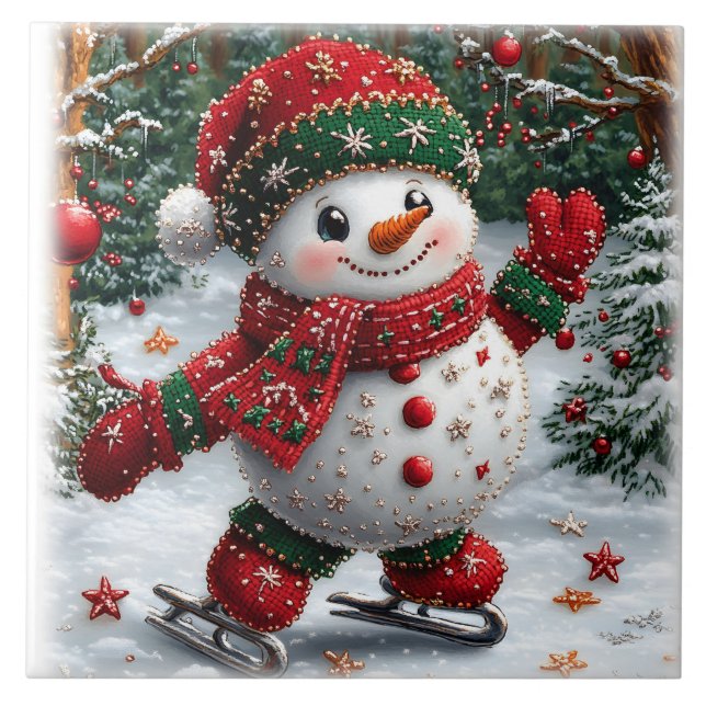 Carreau Christmas Snowman (Devant)
