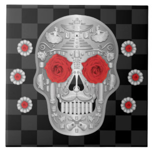 Carreau Chrome Calavera (Rose rouge) Carrelage en céramiqu