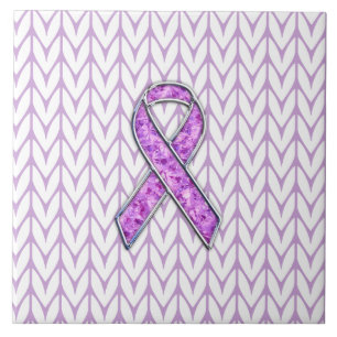 Carreau Chrome style Crystal Pink Ribbon Awareness Knit