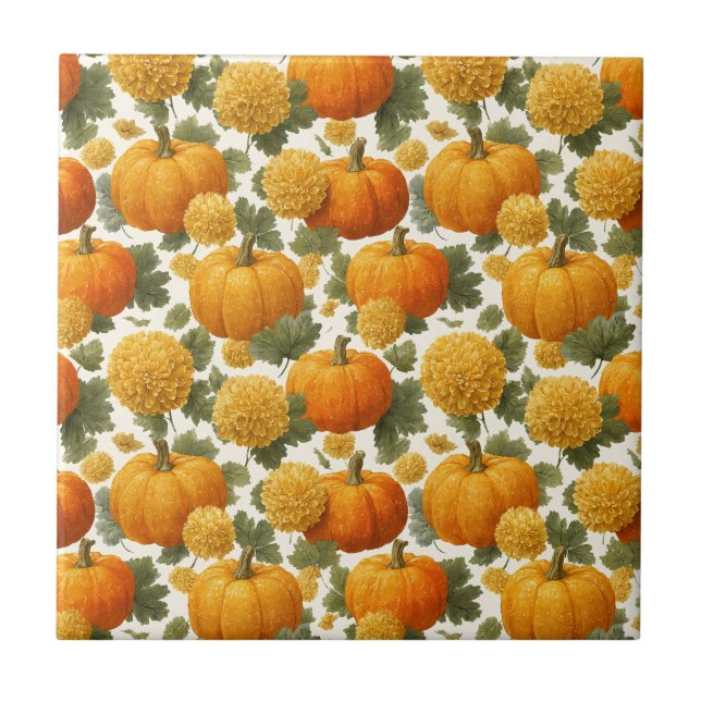 Carreau Chrysanthemum Automne (Devant)