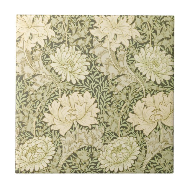 Carreau Chrysanthemum par William Morris, Art Vintage (Devant)