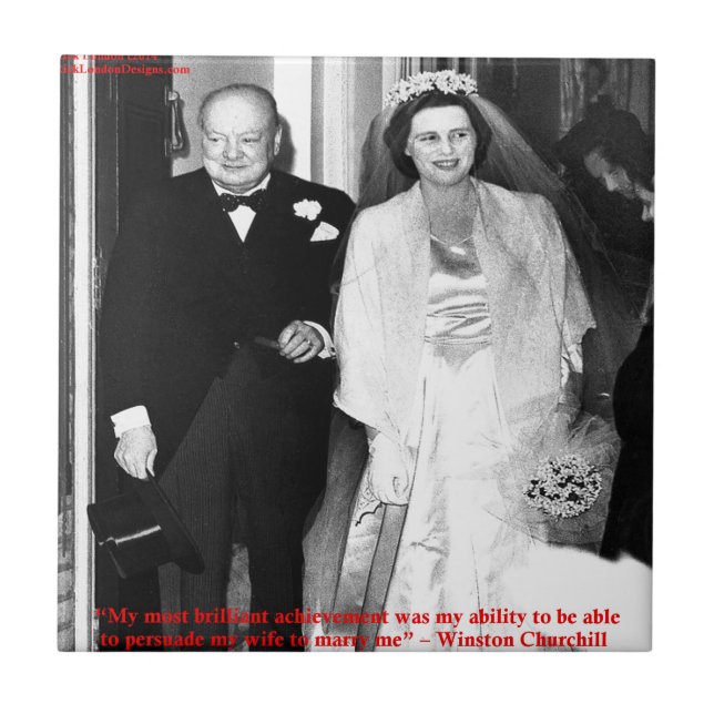 Carreau Churchill & Célèbre citation sur le mariage (Devant)