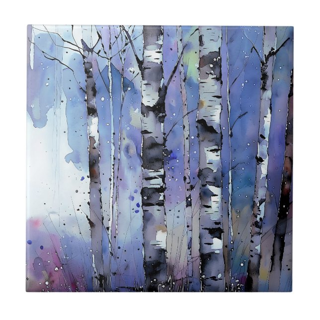 Carreau Chute de neige dans le bouleau enchanté (Devant)