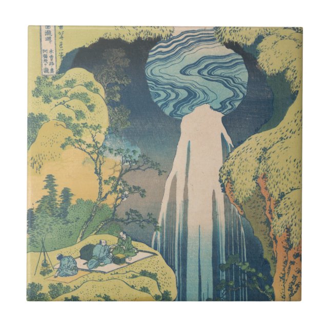Carreau Chutes d'Amida d'Hokusai Japon Cascade  (Devant)