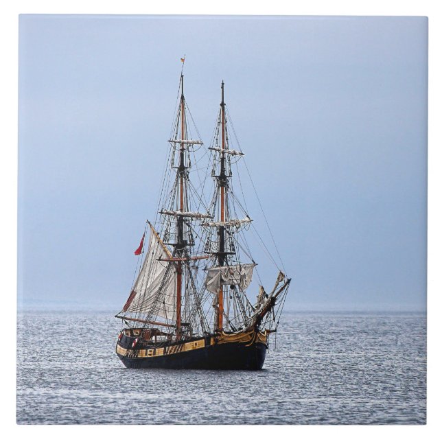 Carreau Ciel bleu de goélette nautique (Devant)