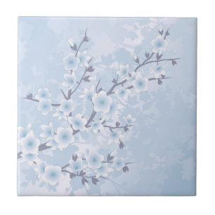Carreau Ciel Floral Fleur de Cerisier Bleu