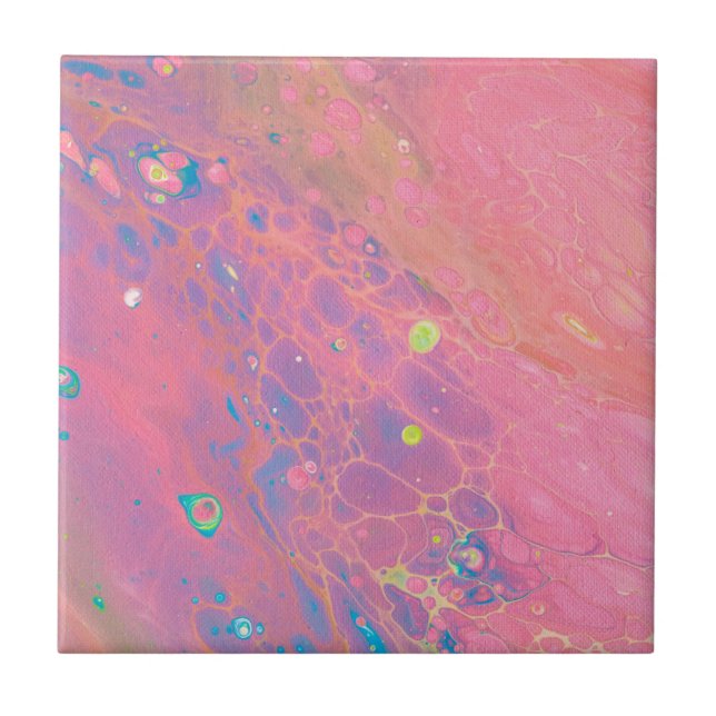 Carreau Ciel sur Vénus Coral Rose Galaxy Acrylique Pour (Devant)